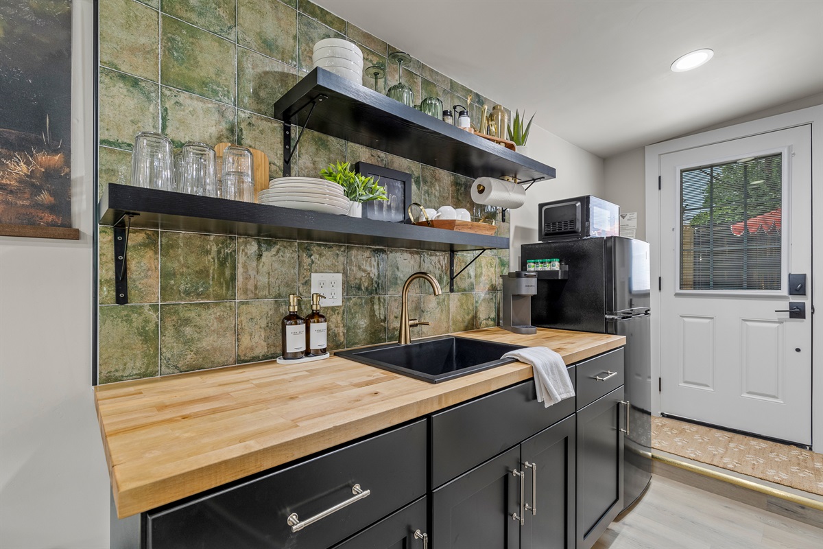 Your calming morning ritual starts here - make coffee, open the door, and step into the day slowly.