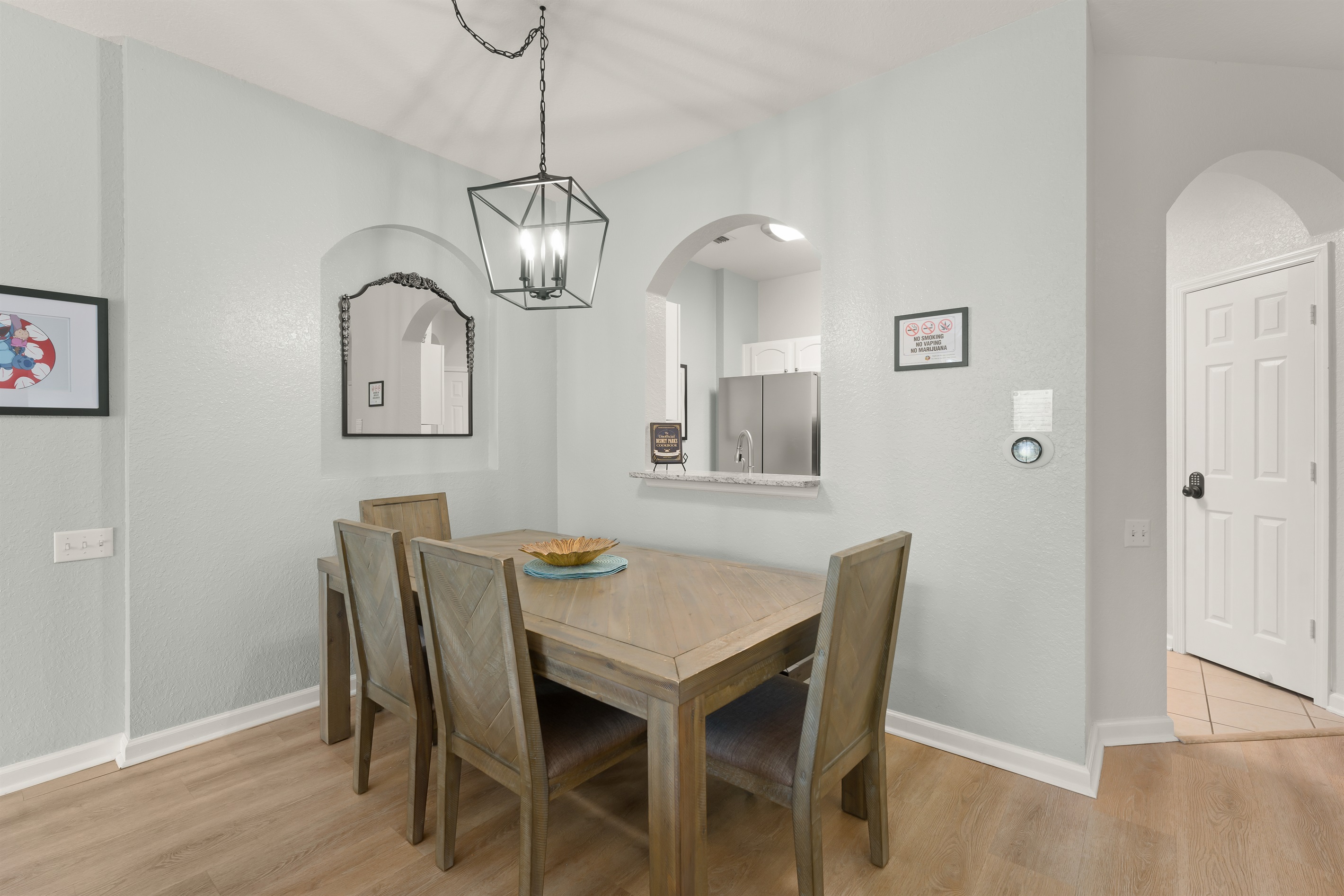 Dining area with bench seating