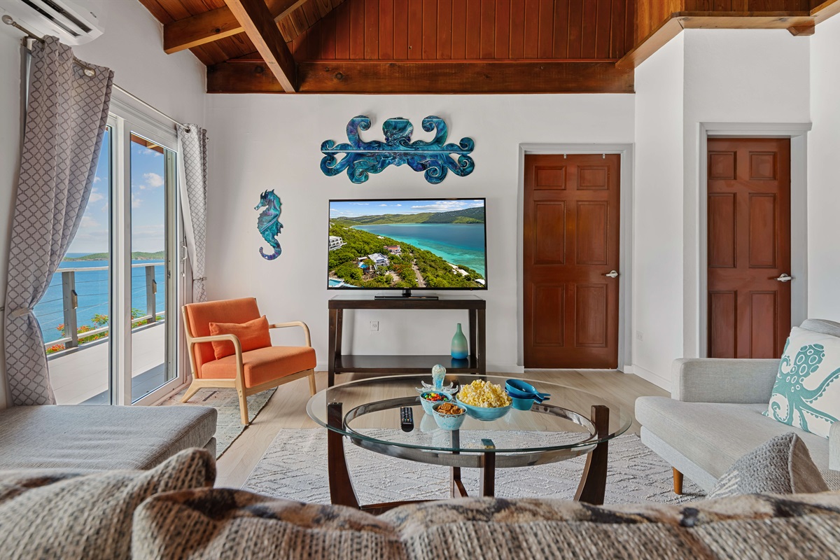 Ready for a movie night? Pop some popcorn and cozy up on the sectional!