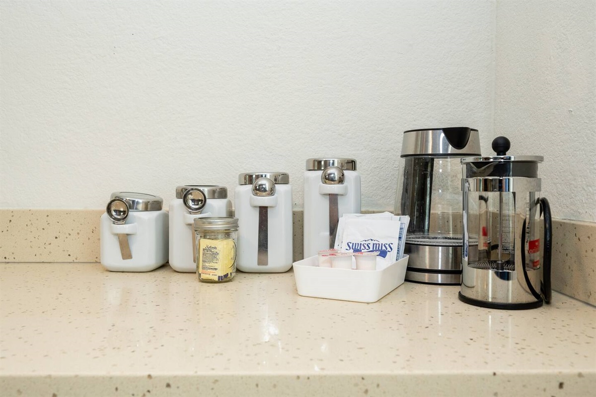Coffee bar with tea and hot chocolate