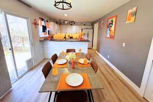 Stylish dining meets cozy vibes. Perfect for your next getaway!