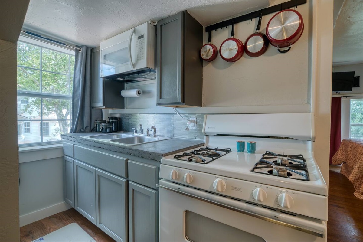 Enjoy the convenience of a full kitchen in this cozy studio.