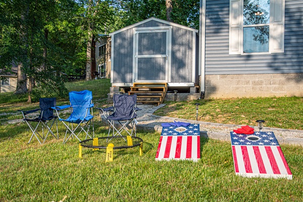 Ready for some friendly competition? Try a game of cornhole or spike ball!