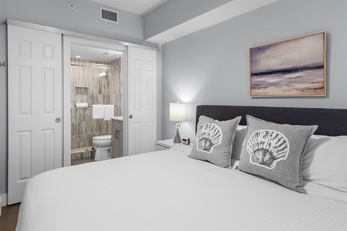 Majestic Sun B409's Master Bedroom with King Bed, Smart TV, Private Bathroom with Walk in Shower, Large Closet (sleeps 2)