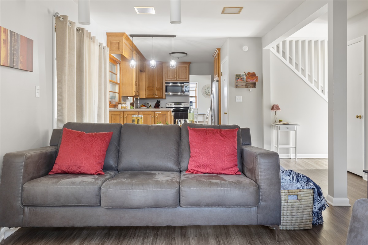 Family room open to kitchen