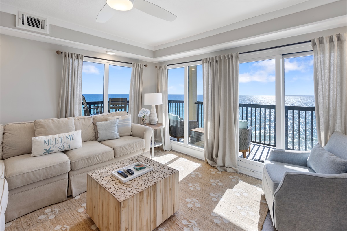 Gulf-Front Living Room