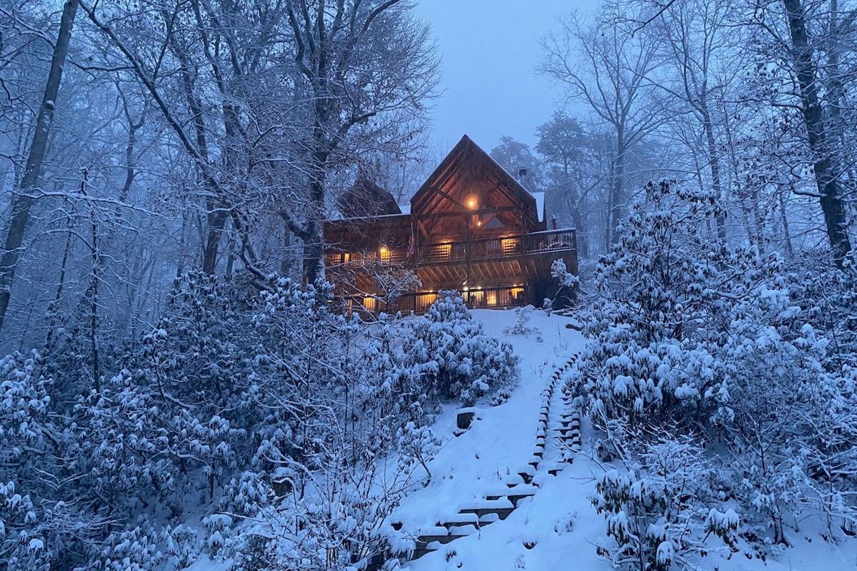 Snowy cabin