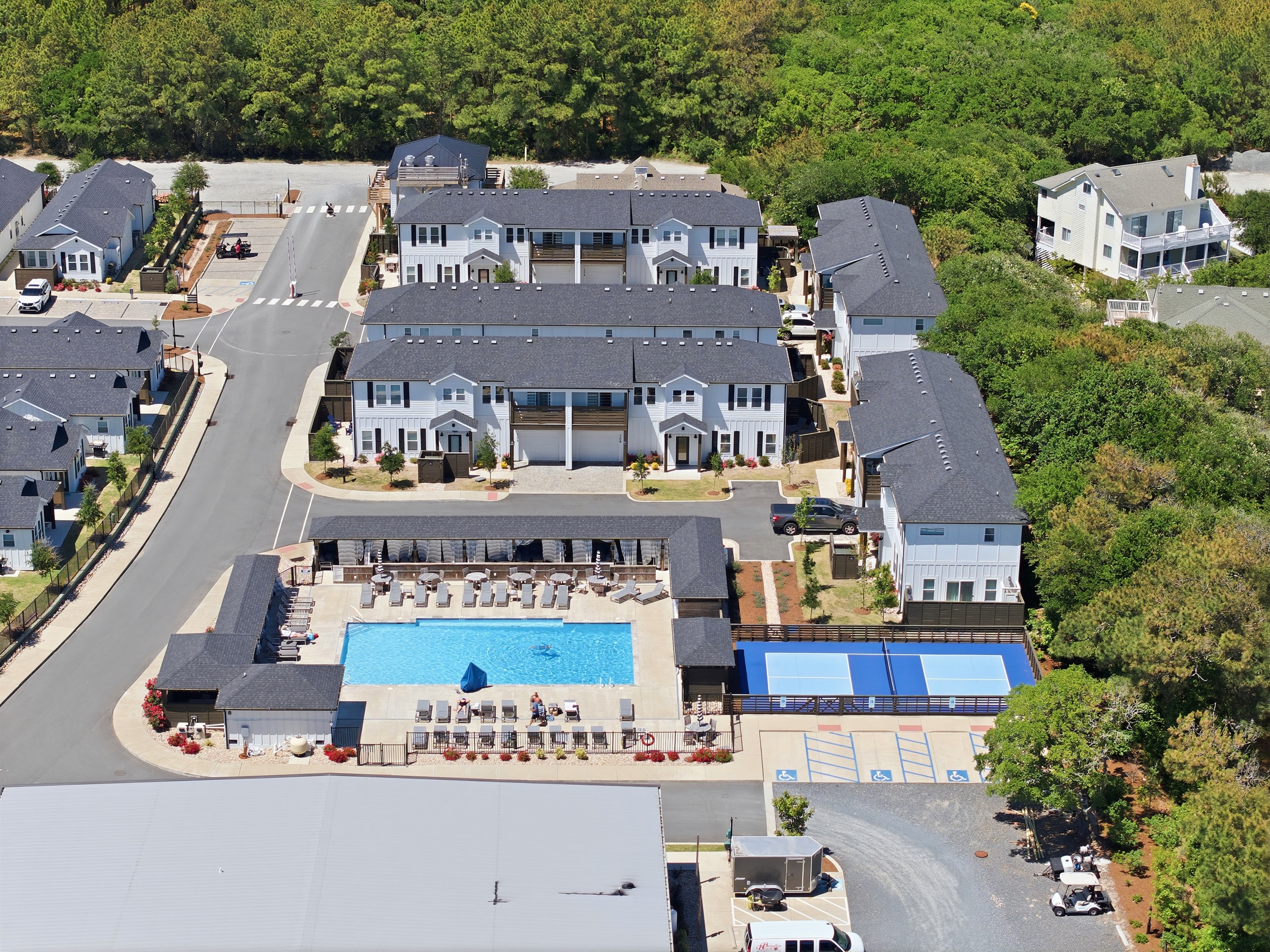Aerial view of the community amenities