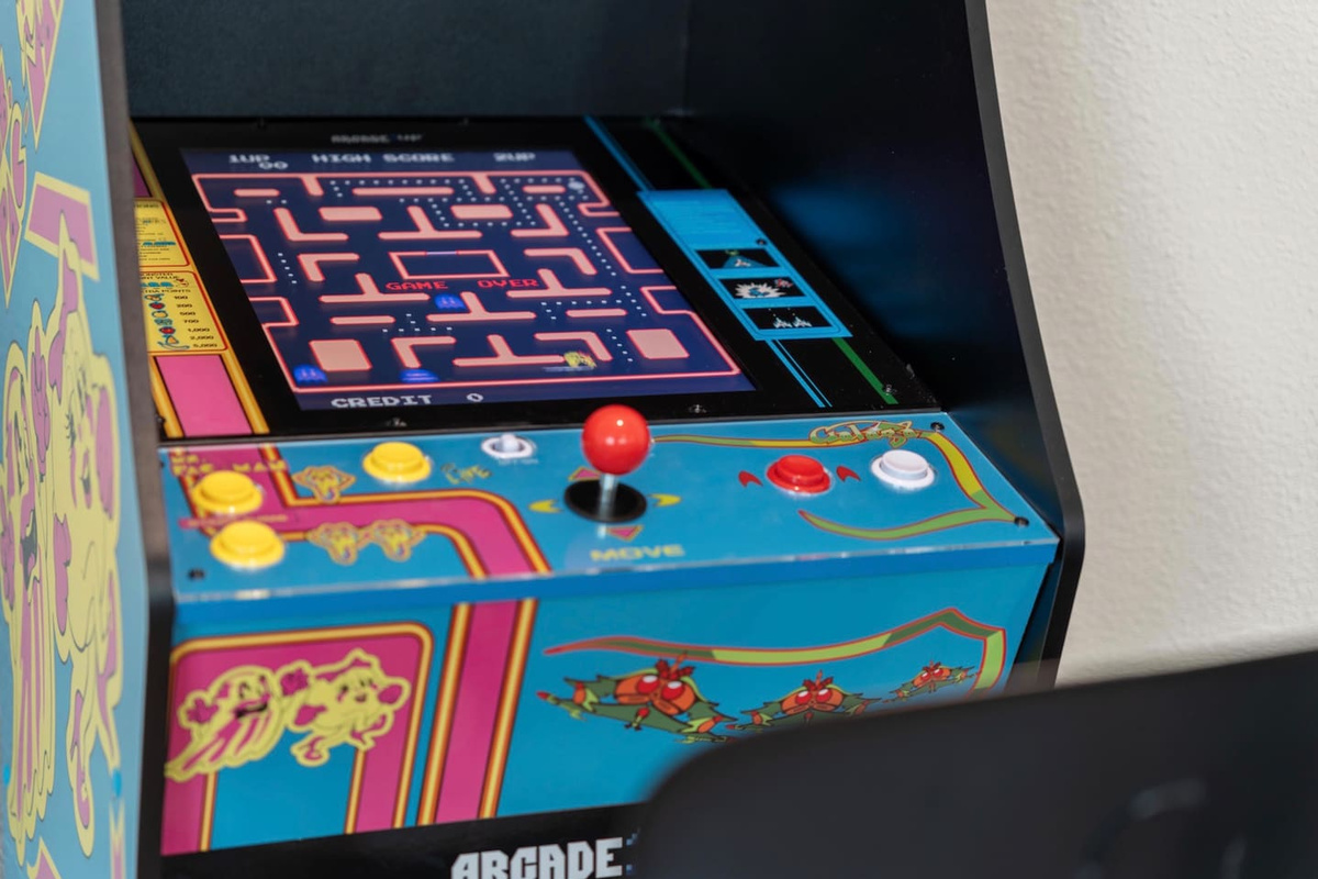 located on top floor in game room
