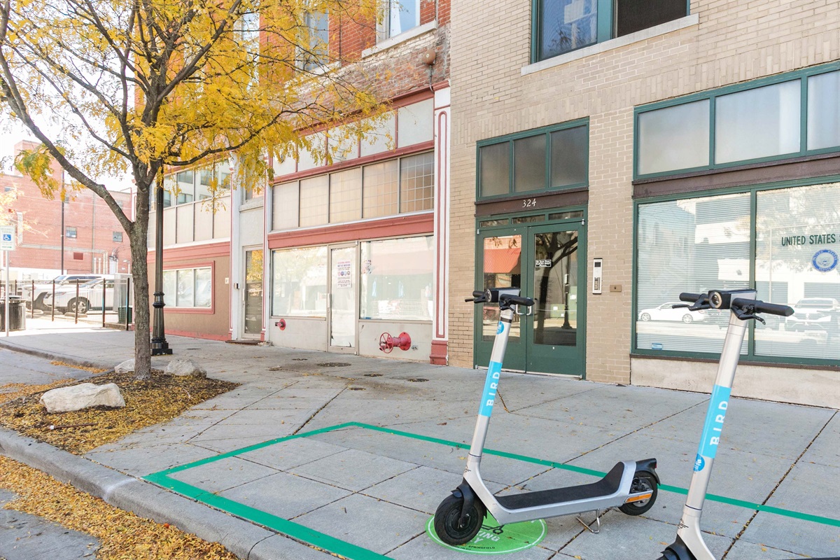 Scooter Parking Right out Front!