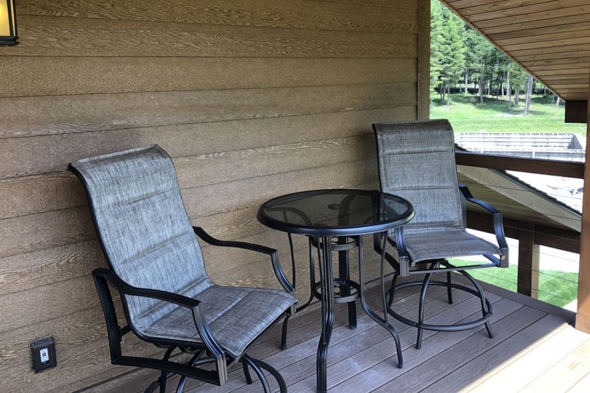 Sit and look out at the amazing view of the property.