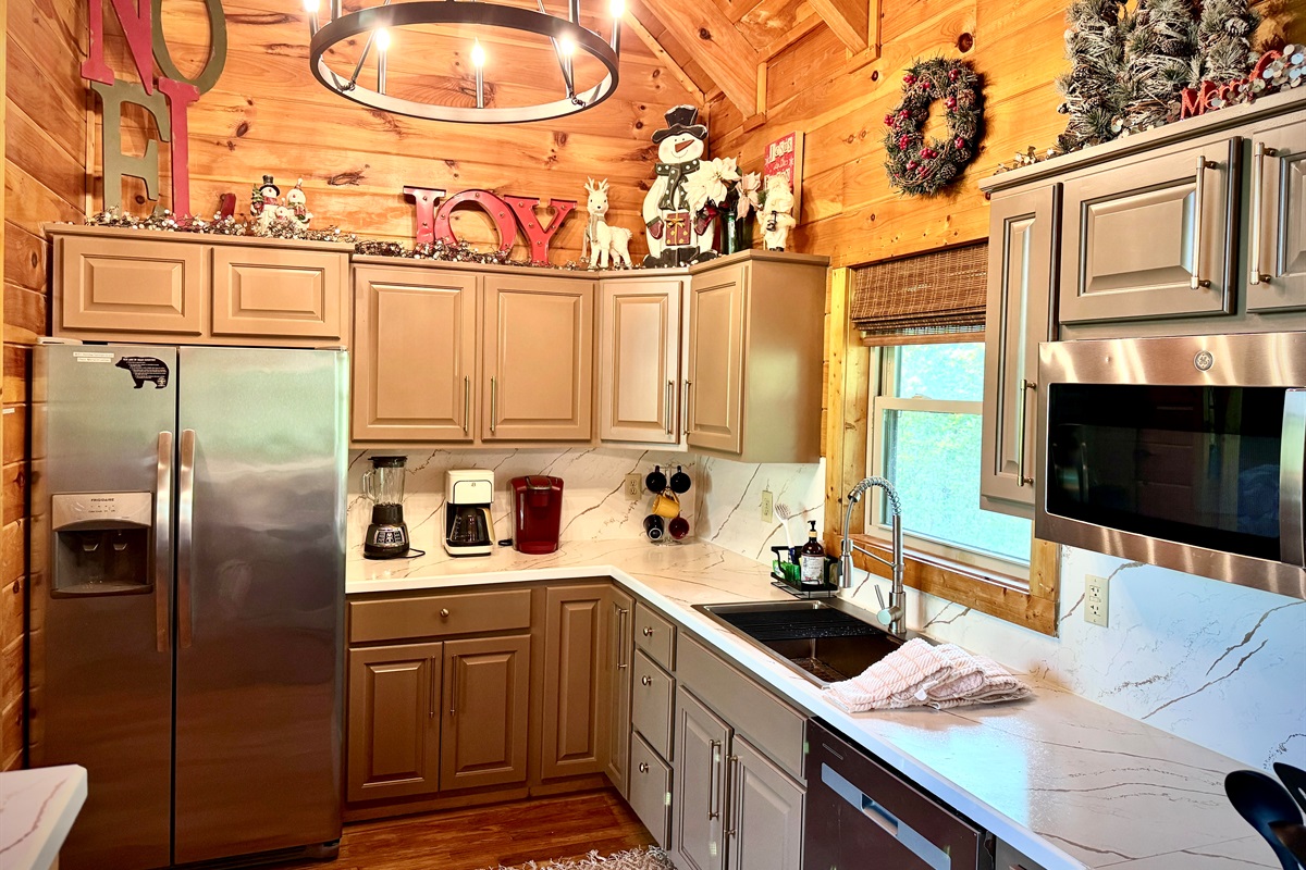 Christmas all year long!  New wagon wheel chandelier.