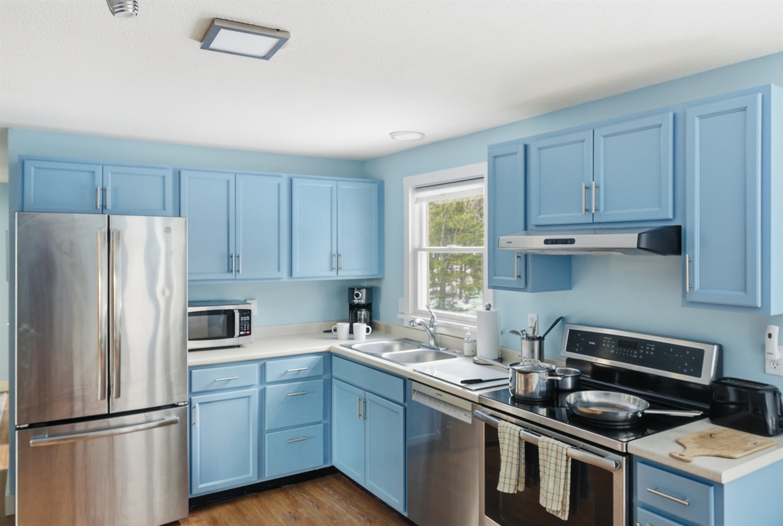 Kitchen - Stainless Fridge with Freezer - Microwave