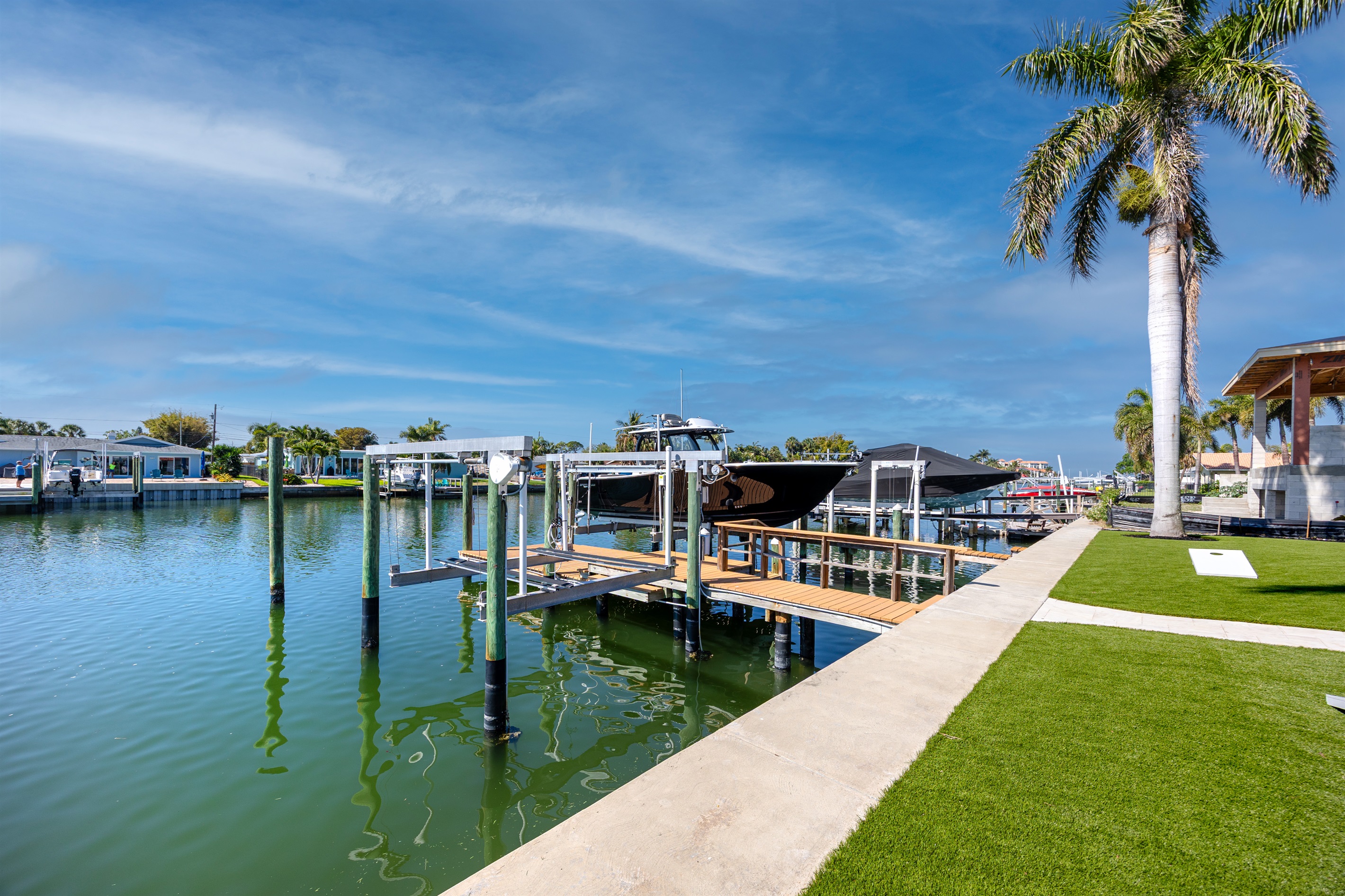 private dock and boat slip