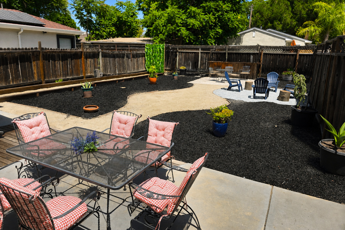 Spacious outdoor oasis perfect for relaxing and entertaining.