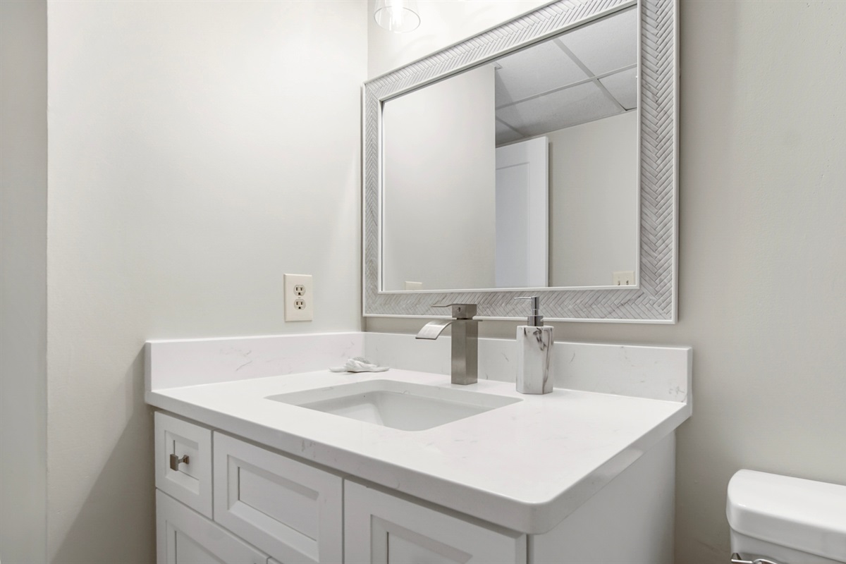 Second bathroom with tub/shower combo