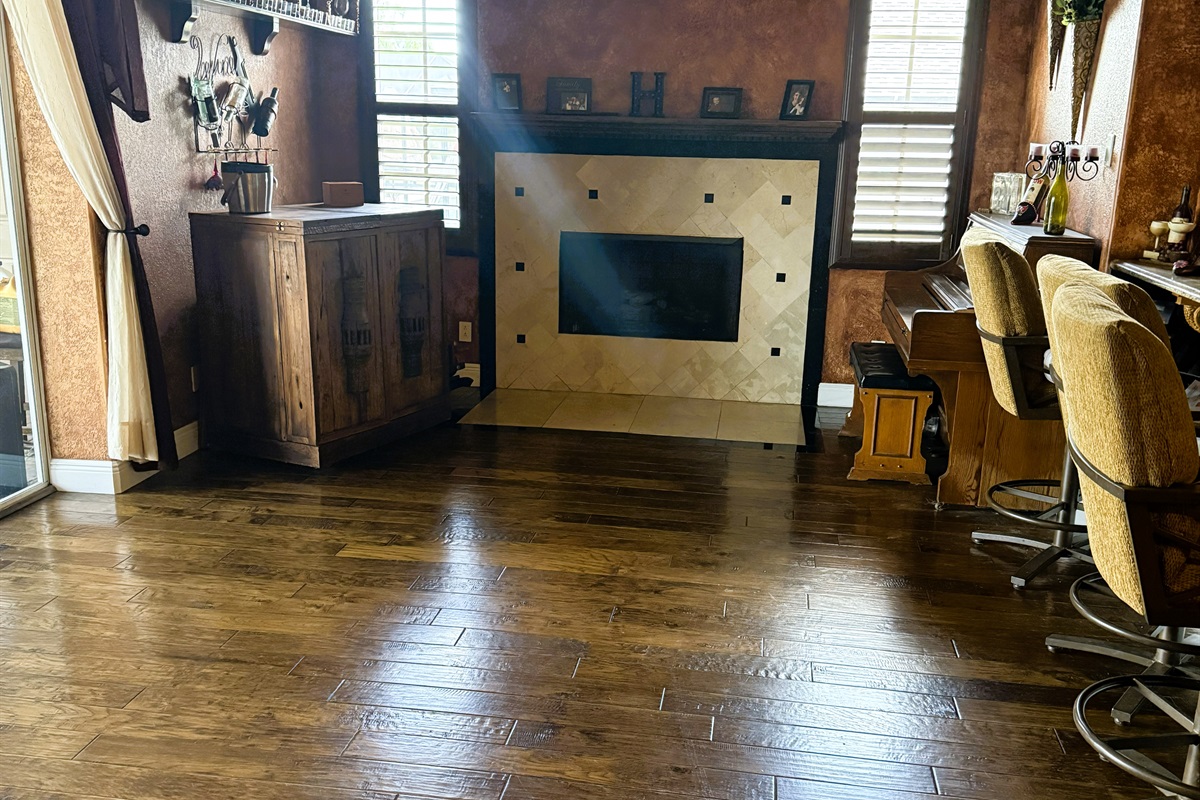 Downstairs Fireplace / Bar Area