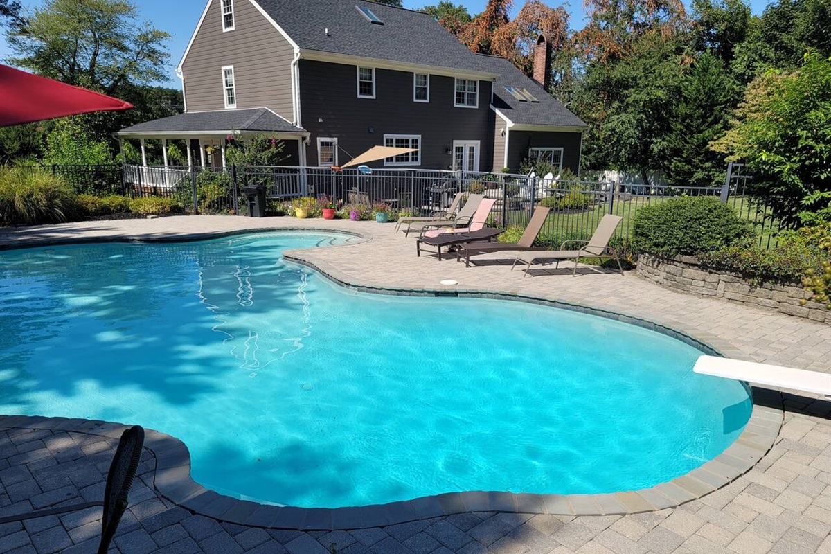 Pool from back side looking towards the house