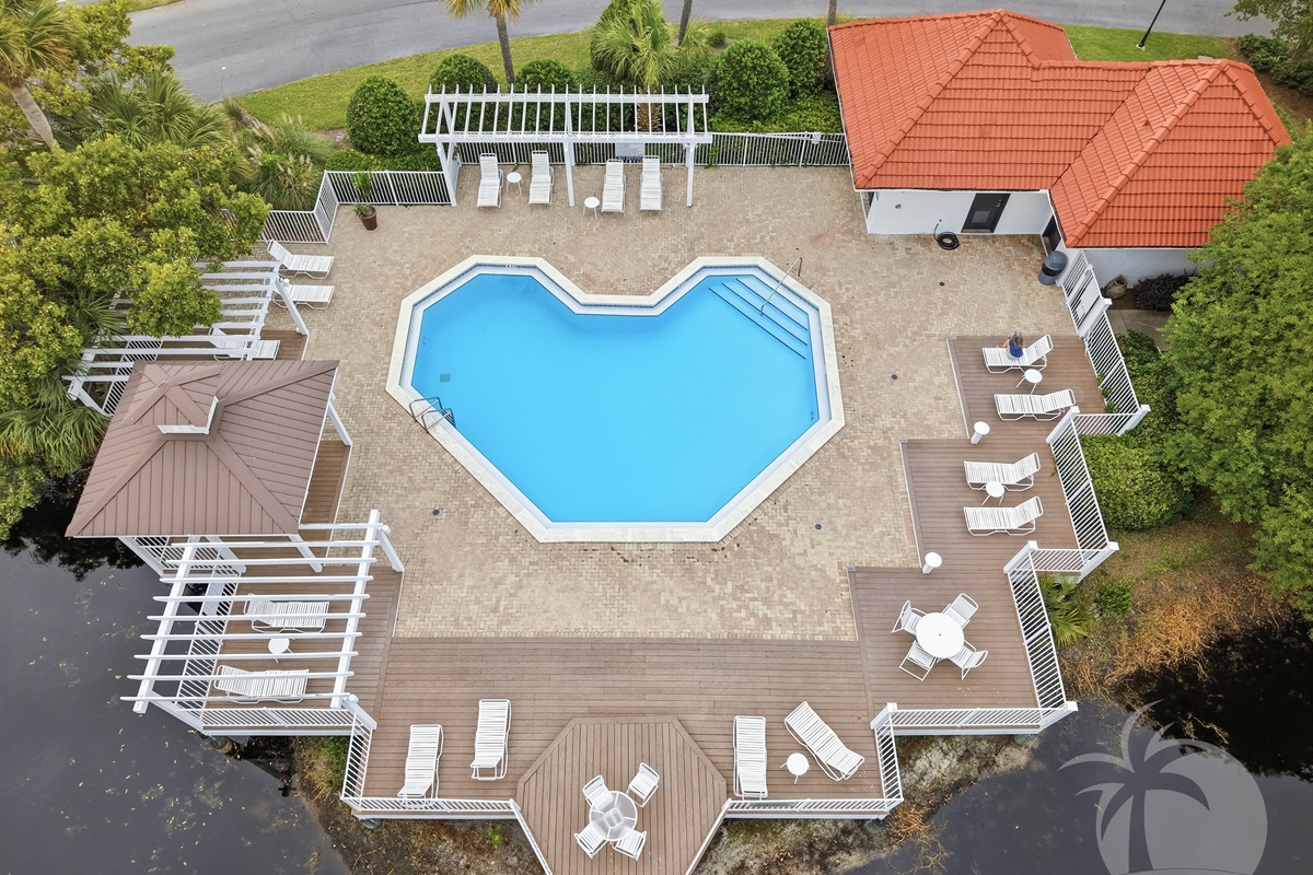 Aerial view of community pool