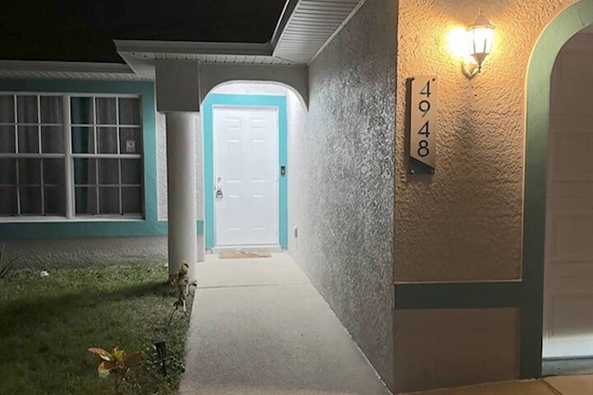 Well lit entrance.