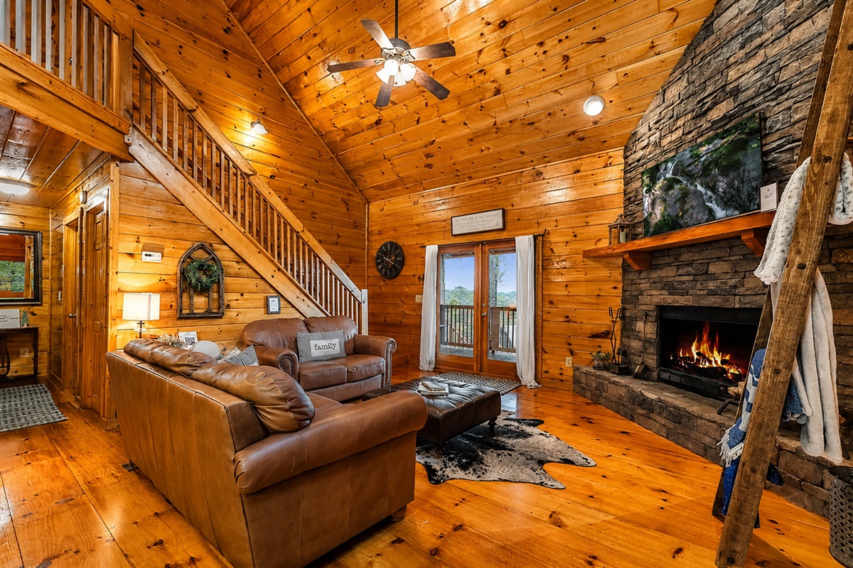Cozy nights and fire place lights.