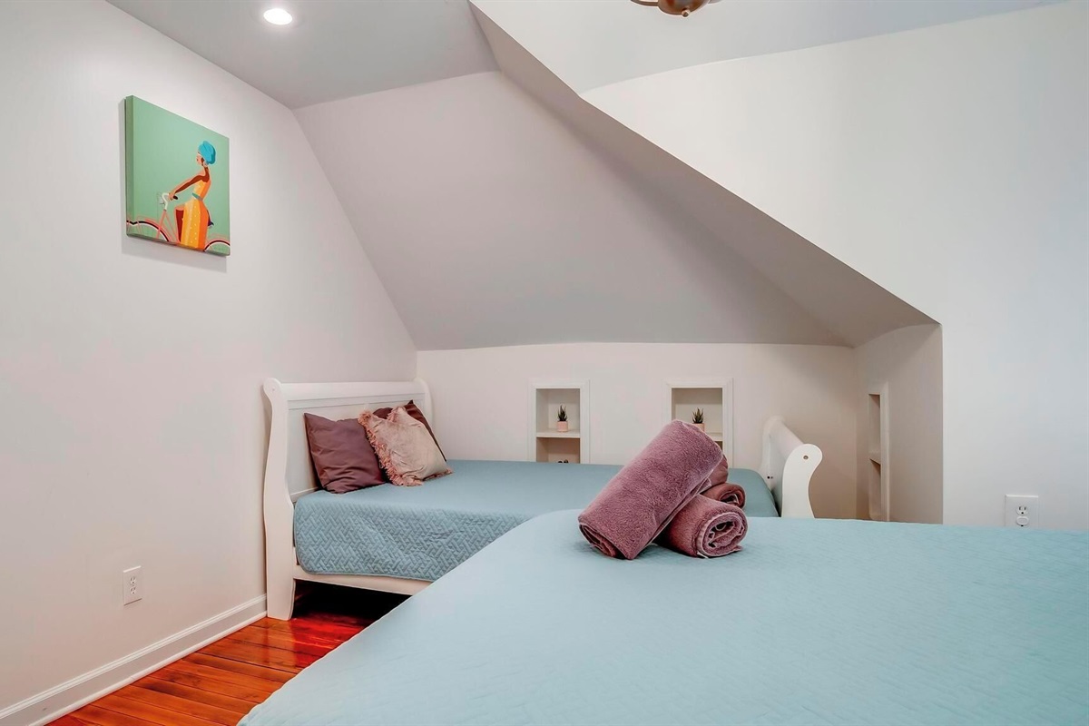 3rd Floor Queen Suite  with 2-Queen Beds & its own heating and cooling system. 