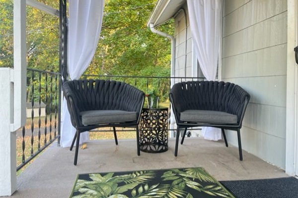 Covered front porch seating