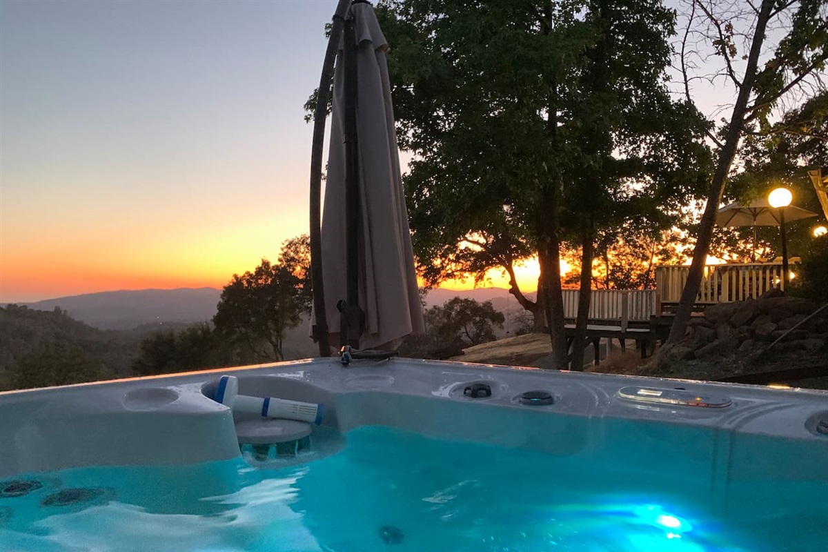 Sunset view from the hot tub