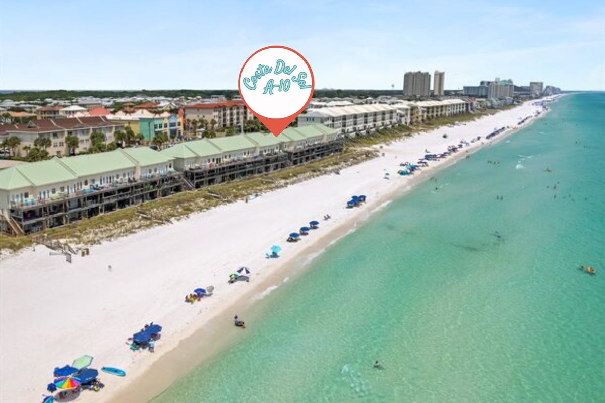 Costa Del Sol is located next to Frangista Beach, the charming crown jewel of Miramar Beach, and features wide sidewalks for walking and biking!