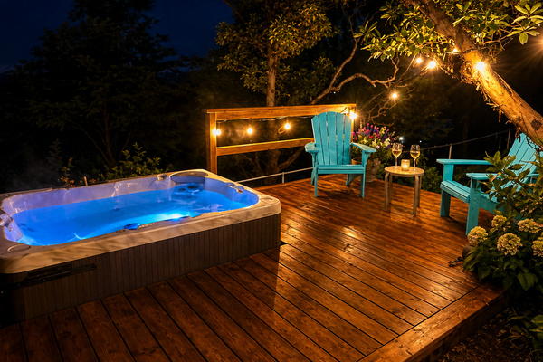 Hot tub at night