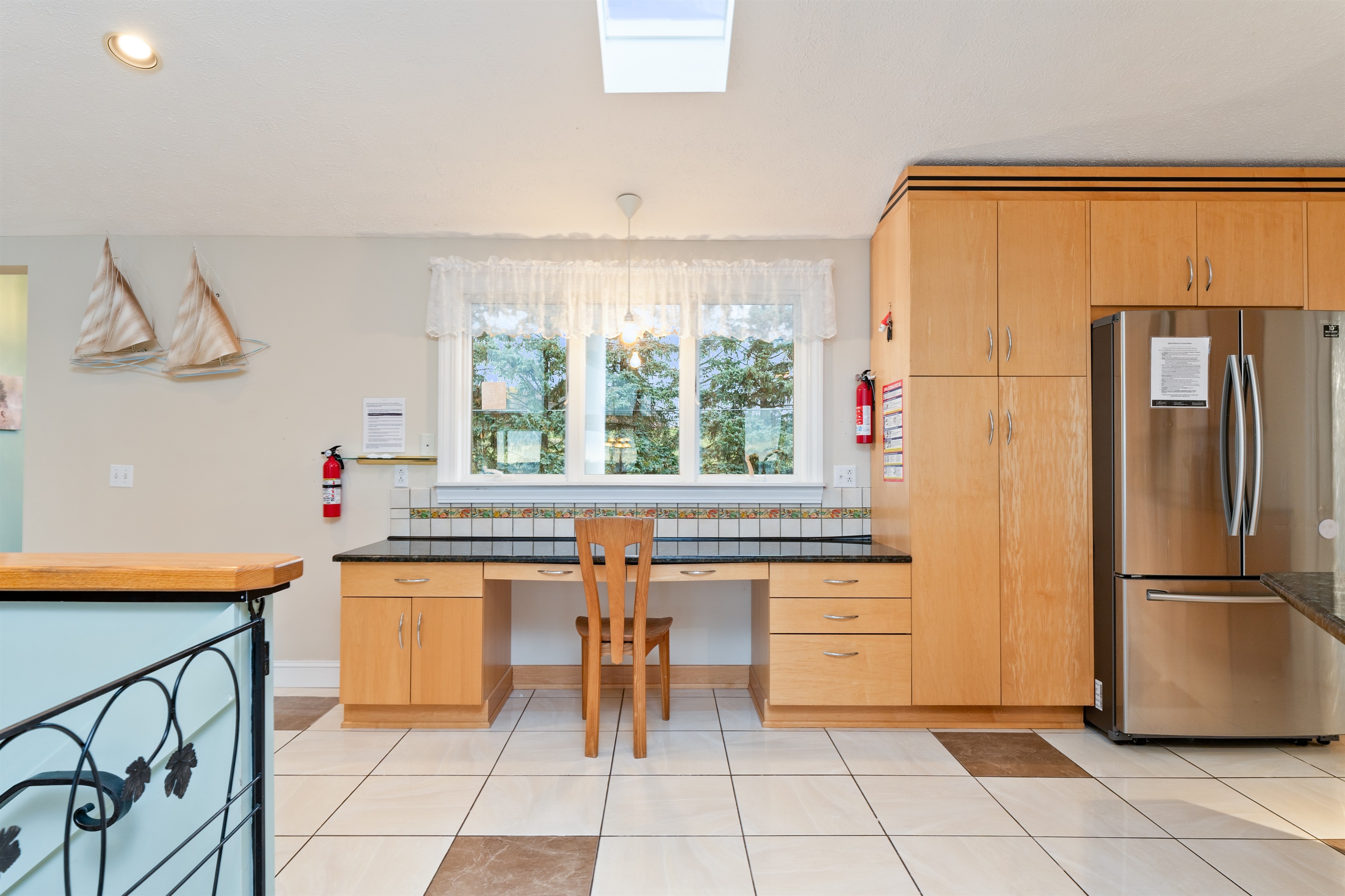 Designated desk area off the kitchen-main floor