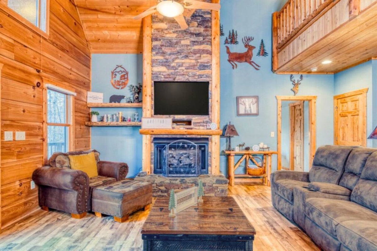 Gain another perspective of the inviting and cozy living room.