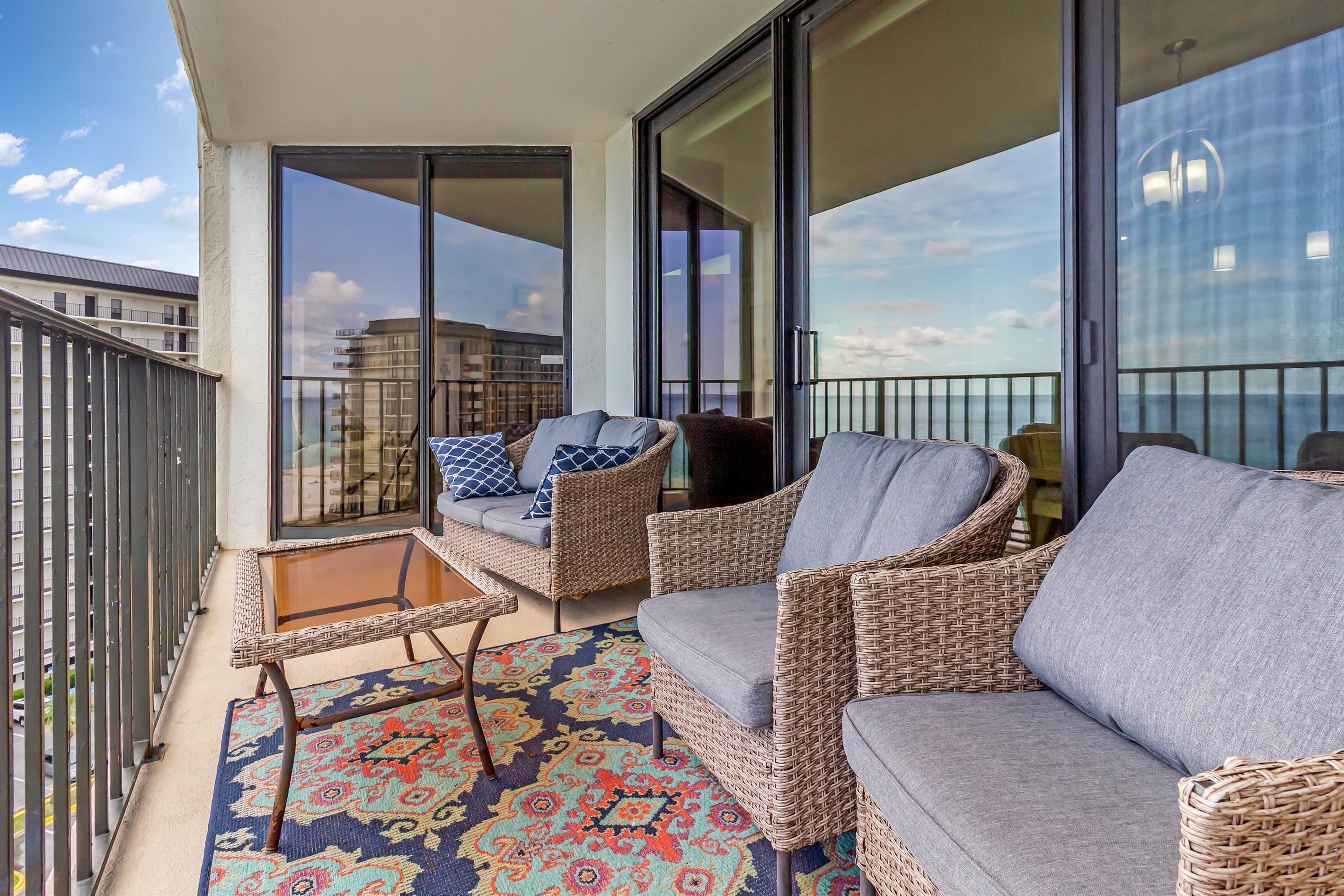 Balcony with lots of seating