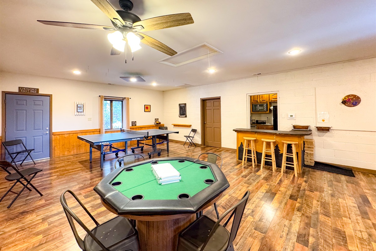 Card Table, Ping-Pong, and ring toss