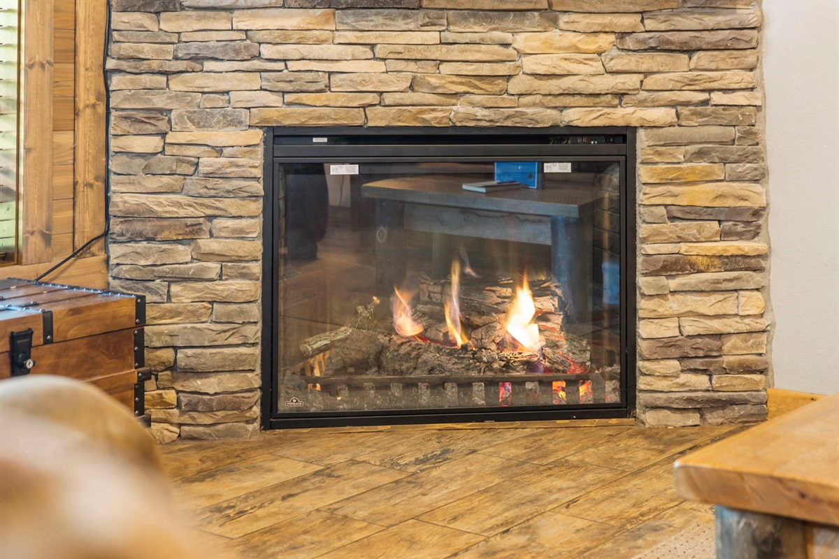 Cozy up by the fireplace after a day of Branson activities!