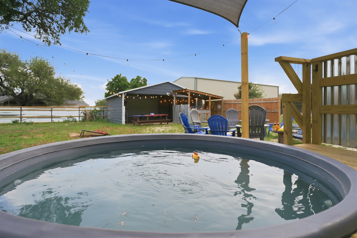 Shaded pool area — relax in comfort even on warm Texas days