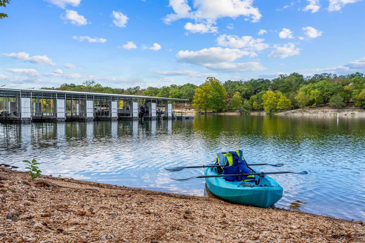 A Beautiful Shoreline with Kayak & Life jackets available