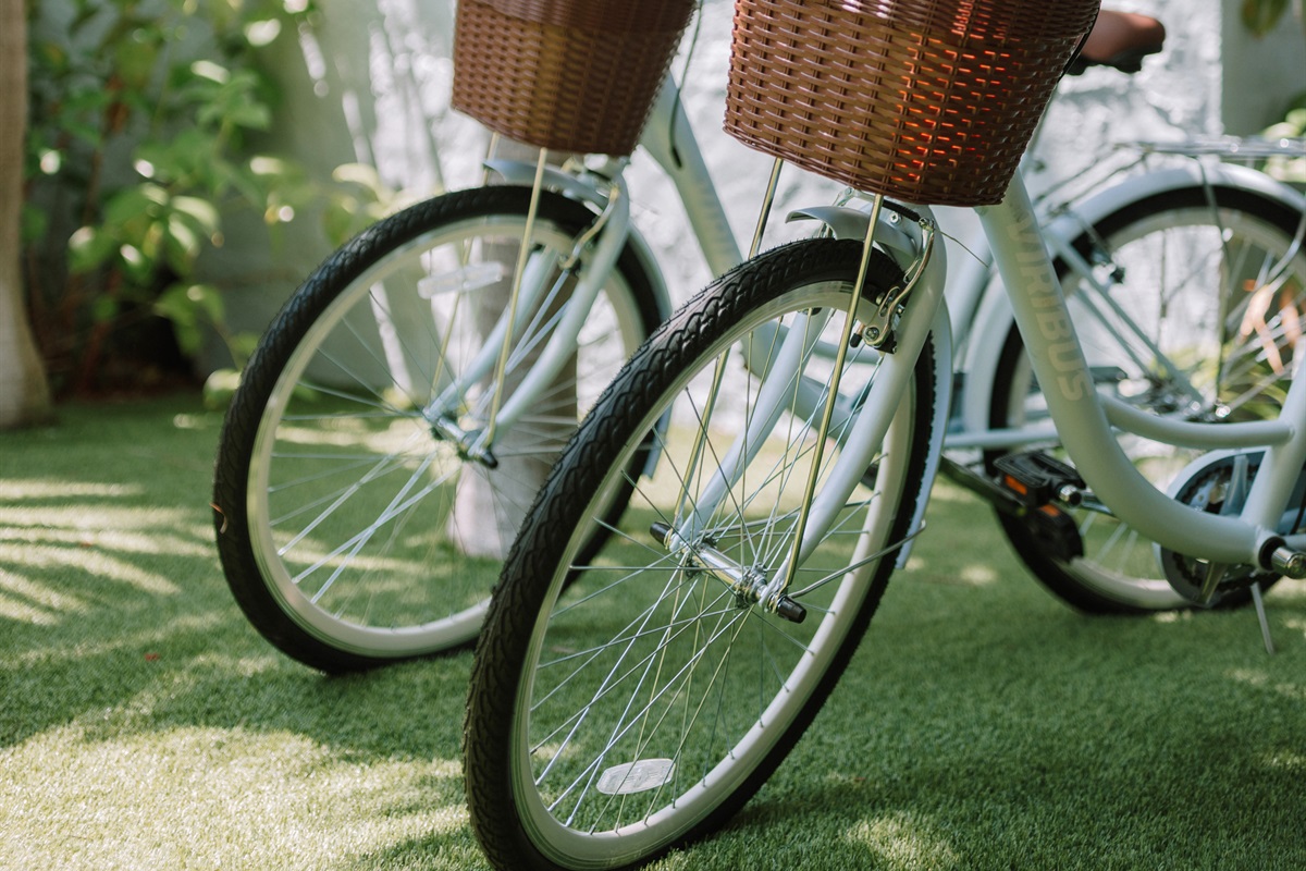 Ready to explore the neighborhood? Hope on one of our three bikes and go for a ride - available on a first-come, first-serve basis.