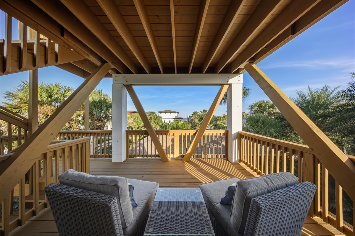Third-floor deck space with elevated views and coastal breezes
