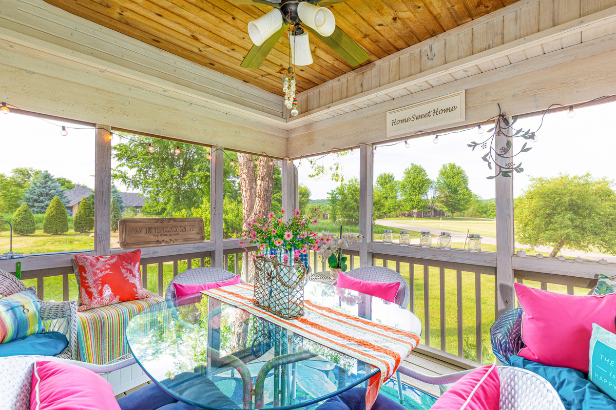 Enjoy the warm breezes this summer free from bugs on the screened in porch