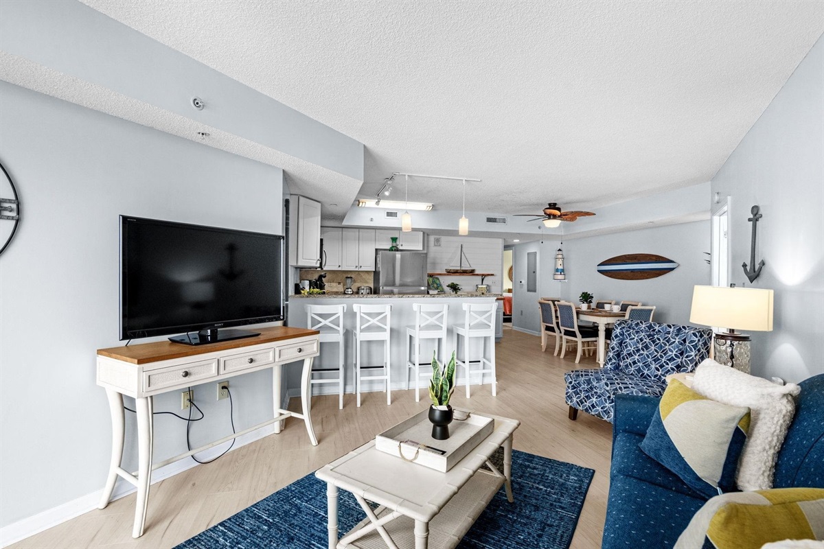 Living Area with Cable TV