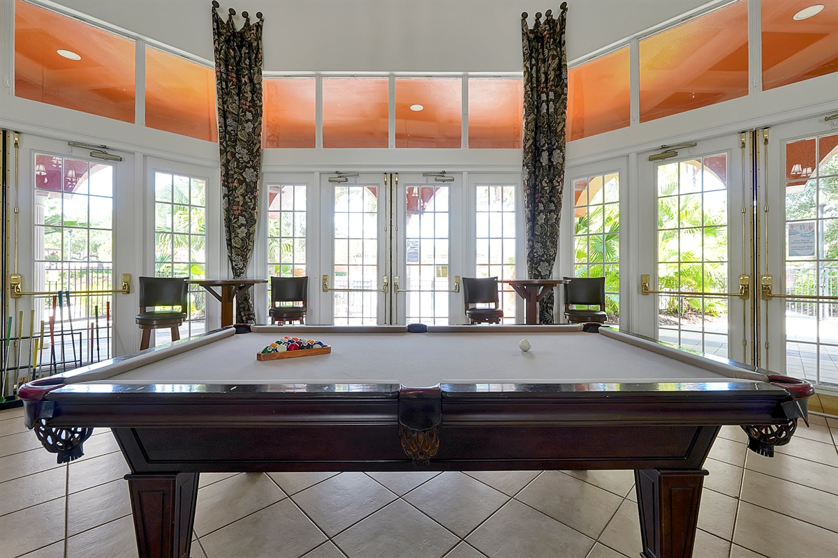 The community clubhouse offers the perfect spot for a friendly snooker tournaments between outings 