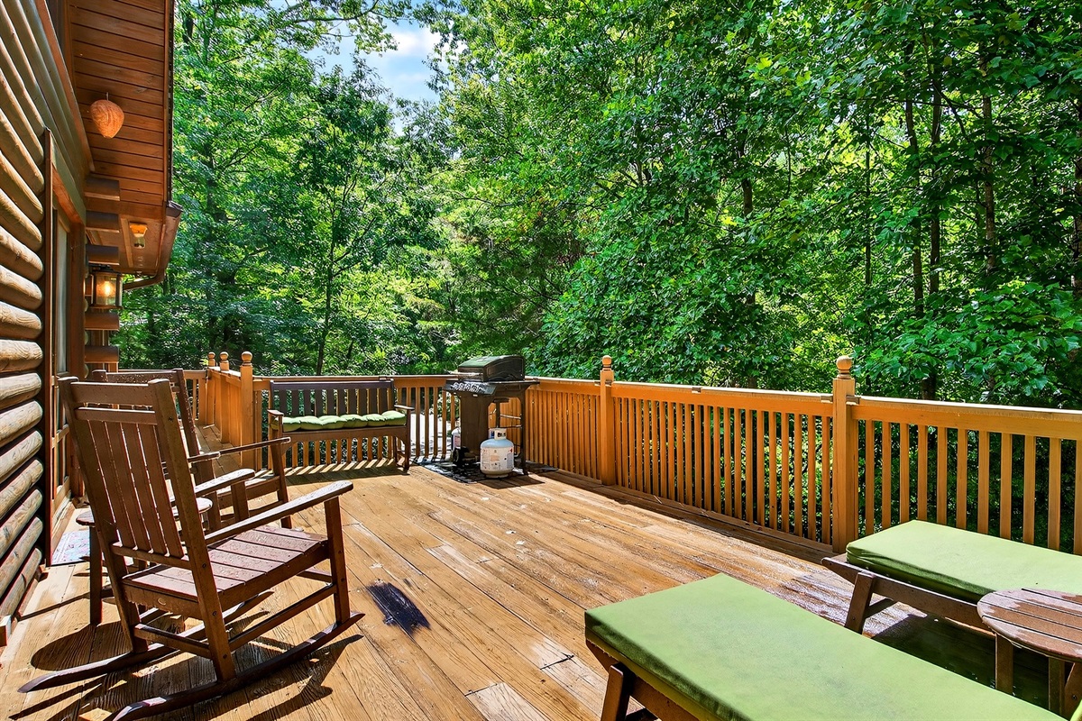This home has a gas grill on the main level rear deck.
