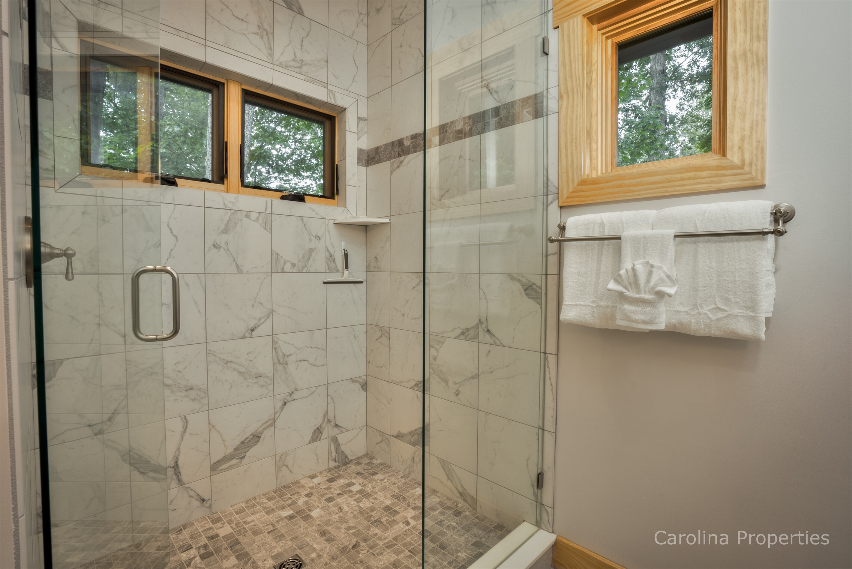 Shower in master bathroom