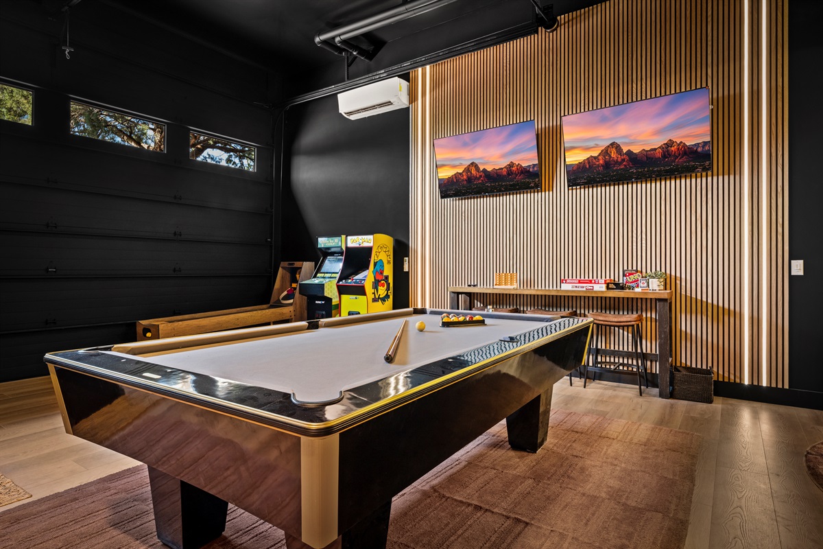 Modern game room designed for fun, competition, and late-night hangouts.