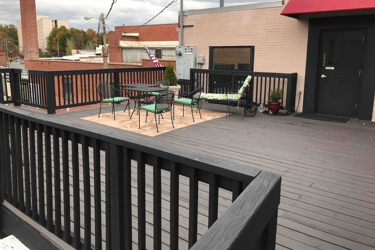 This deck is a great place to sit and relax, read a good book or eat a meal.