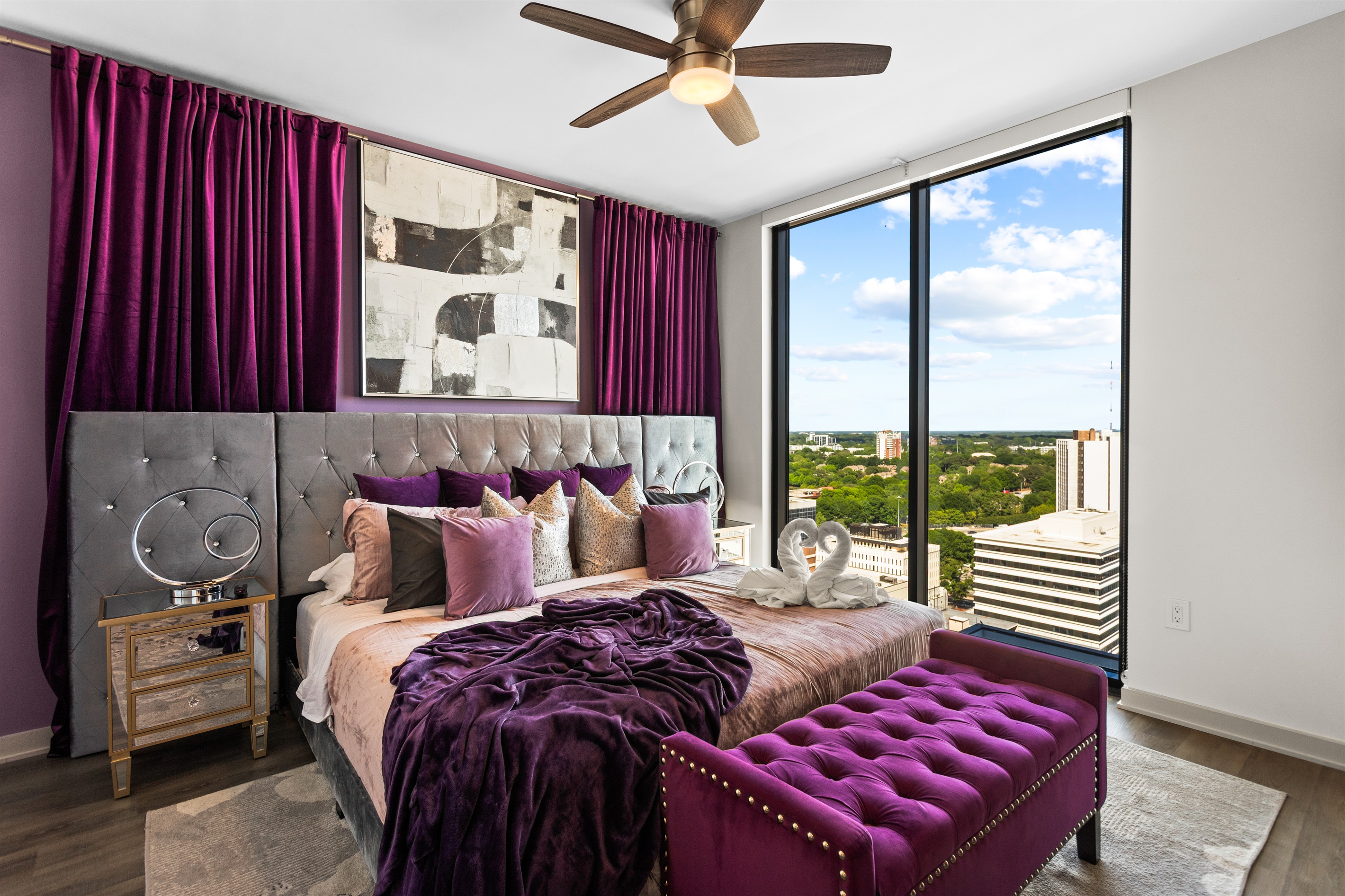 The Velvet Room: 17th Floor 2BR | Skyline Views, Balcony, Near Stadium 2