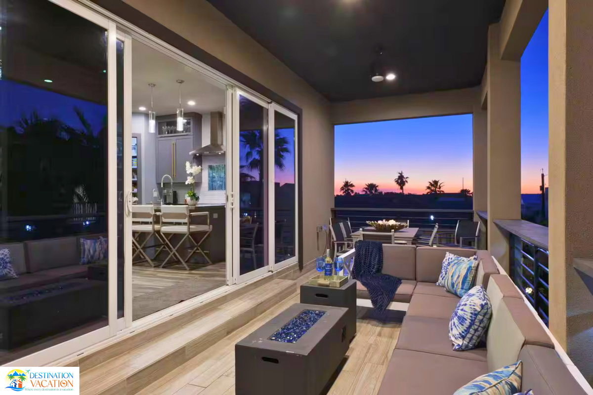 Unwind outdoors while watching the sky transform at sunset.