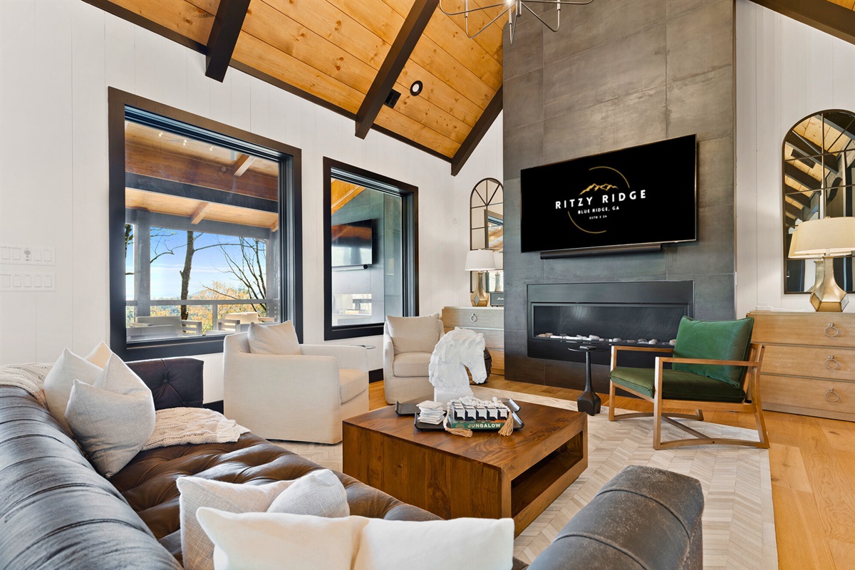 Chic and comfortable, this living room is a haven for relaxation with plush seating and serene views.