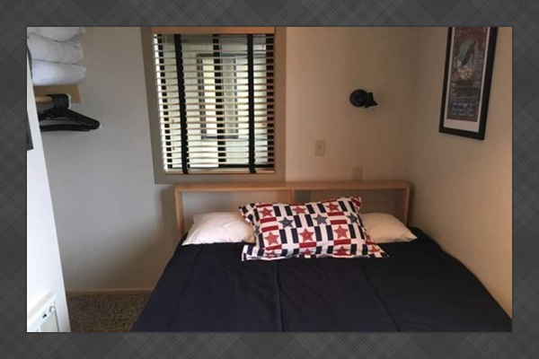 Bedroom: Full-size bed.